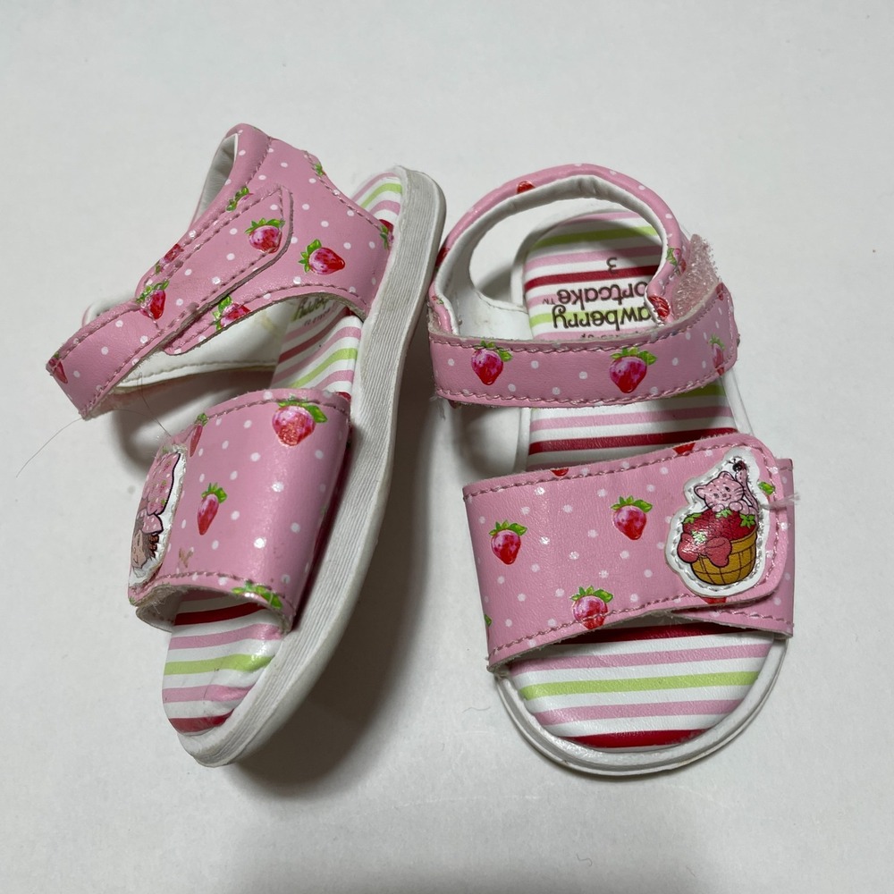 Strawberry‎ Shortcake Sandals Size 3 Baby Hook and Loop Fastener